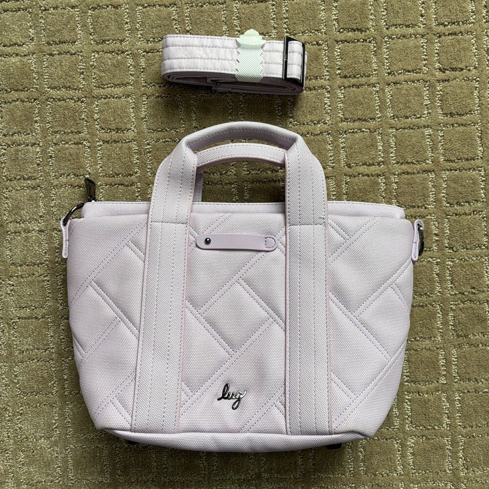 lug Quilted Light Pink Crossbody Tote with Removable Strap